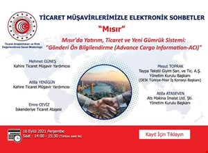TİCARET MÜŞAVİRLERİMİZLE ELEKTRONİK SOHBETLER | MISIR