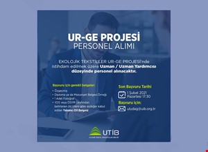ULUDAĞ TEKSTİL İHRACATÇILARI BİRLİĞİ  UR-GE PROJESİ PERSONEL İSTİHDAMI DUYURUSU