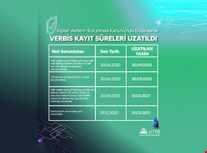 VERBİS KAYIT SÜRELERİ UZATILDI